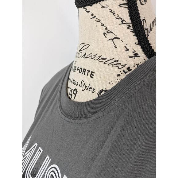Pyramid Womens Medium T-Shirt Vinyl Junkie Graphic Gray Short Sleeve Music Tee - Picture 5 of 10